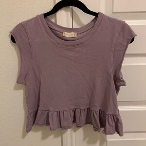 Purple Ruffle Hem Sleeveless Top